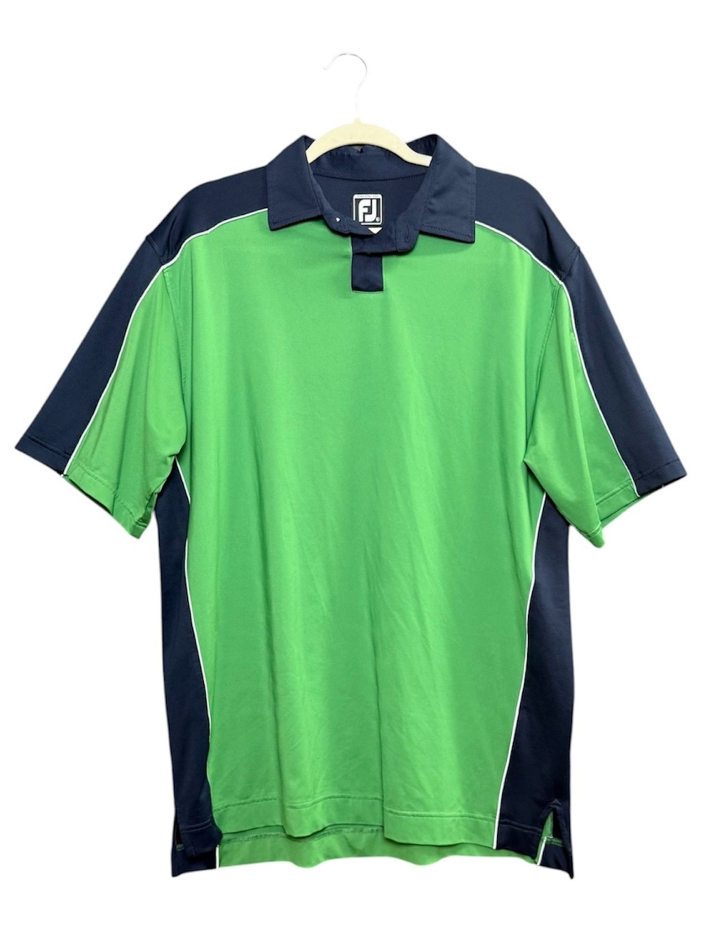 Footjoy Men’s X-Large Green Blue Colorblock Spandex Blend Golf Polo Preppy